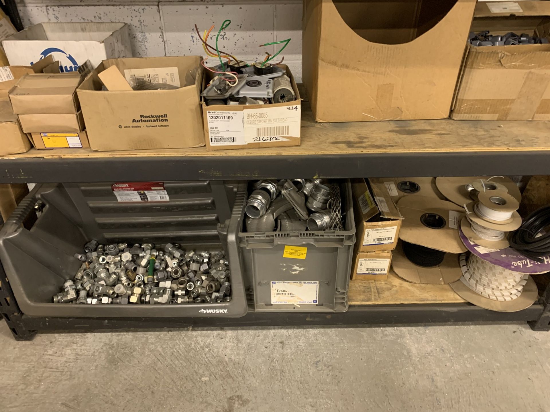 Contents of Shelving in Electrical and Plumbing Storage Area including Disconnects, Pipe Fittings, - Image 10 of 21