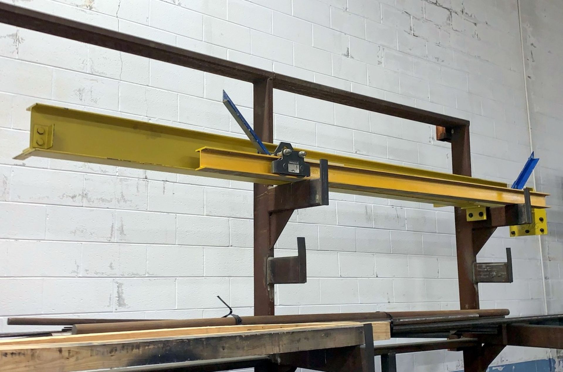 Free Standing Jib Crane (Dismantled) including Free Standing Column, 10'L Jib Arm, Trolly and