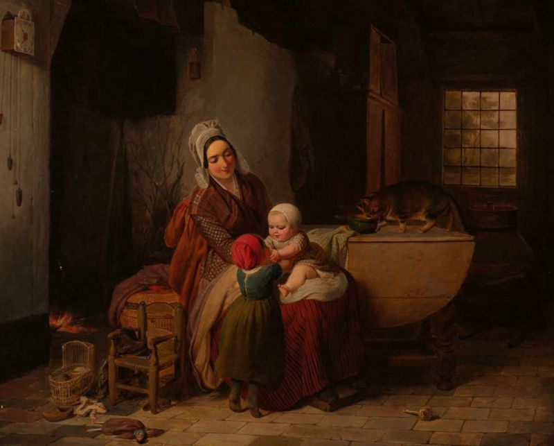 François Antoine De Bruycker (Ghent 1816 - Antwerp 1882)The younger sisterSigned lower rightOil on