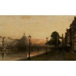 Johannes Christiaan Karel Klinkenberg (The Hague 1852 - 1924)The Amsterdam canals at sundown, the