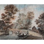 Circle of Pieter Barbiers IV (18th/19th century)Landscape (4x)Mixed media on paper, all approx. 47 x