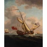 After Willem van der Velde II (18th century)An English yacht head-reaching under a foresail in a