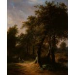 Pierre Jean Hellemans (Brussels 1787 - 1845)Figures resting in a wooded landscapeSigned lower