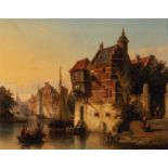 Cornelis Springer (Amsterdam 1817 - Hilversum 1891)Capriccio of a Dutch townMonogrammed and dated 48