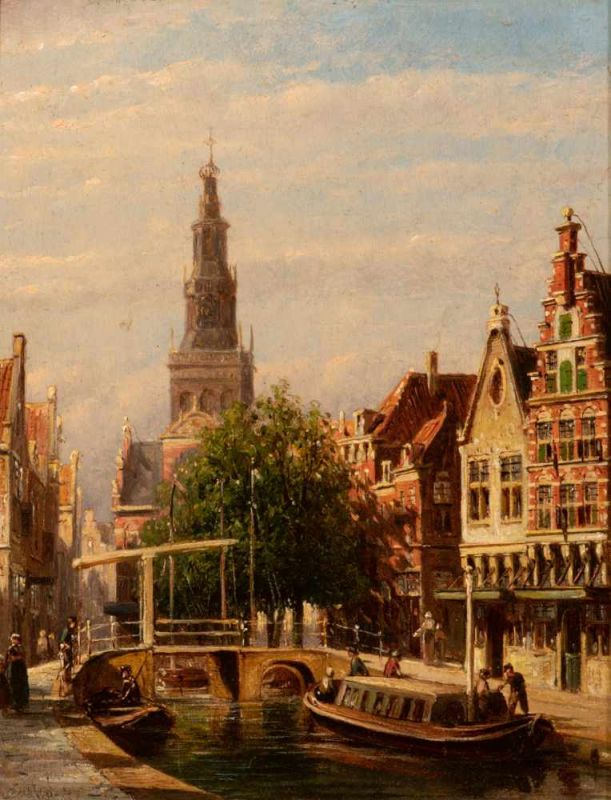 Petrus Gerardus Vertin (The Hague 1819 - 1893)Kaaswaag, AlkmaarIndistinctly signed and dated 77