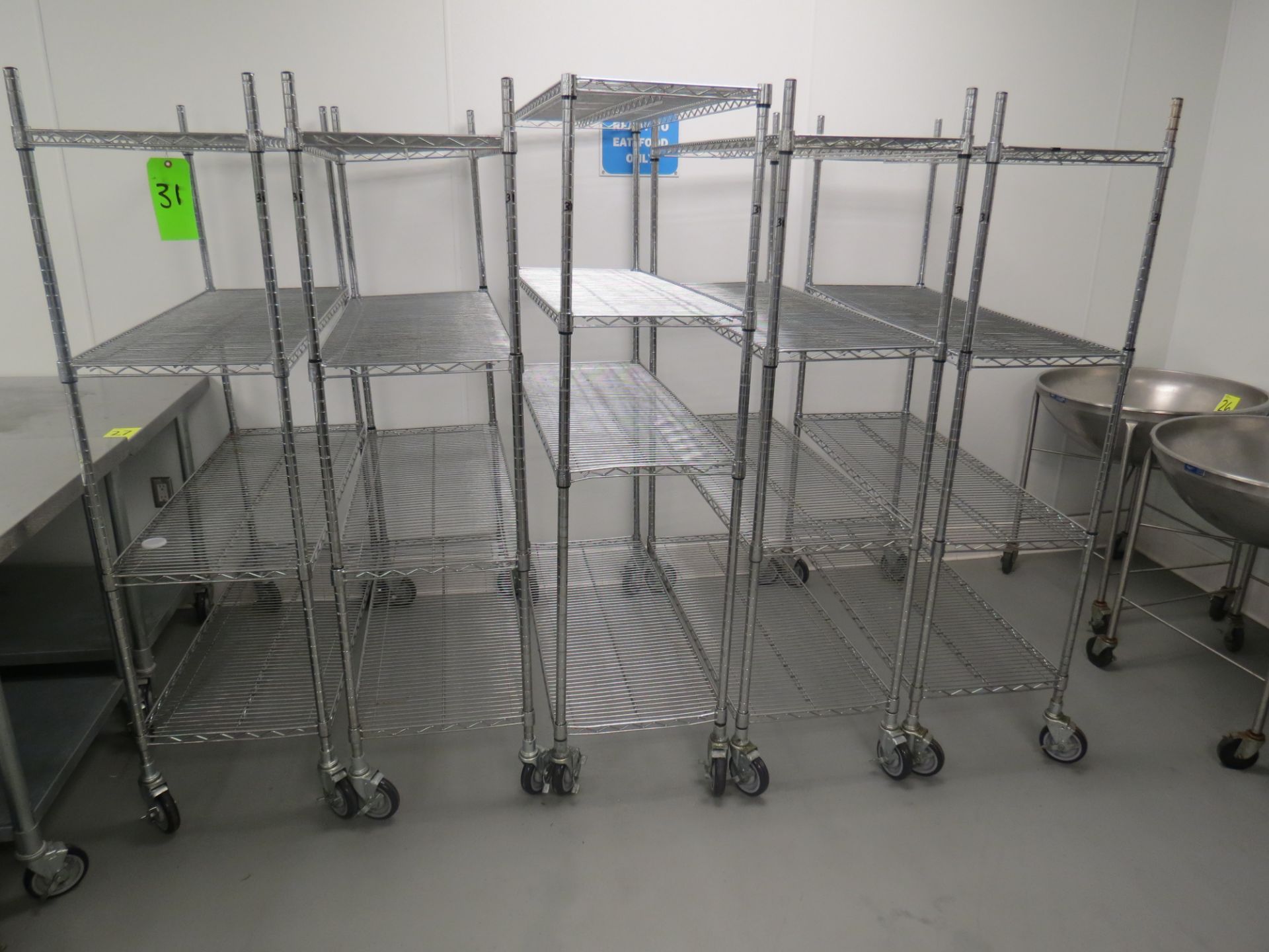 ASSORTED CHROME MOBILE WIRE RACKS