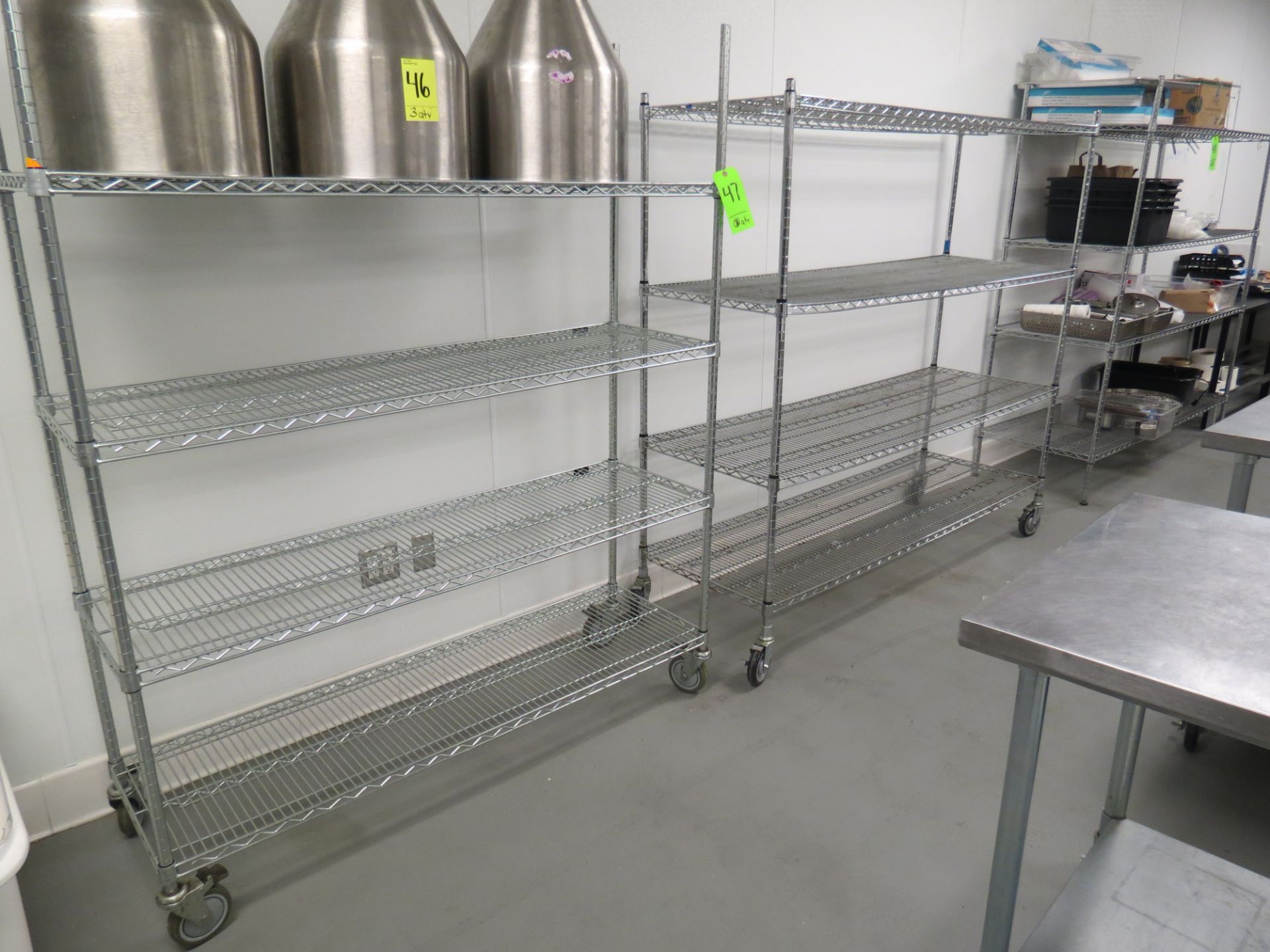 ASSORTED CHROME MOBILE WIRE RACKS