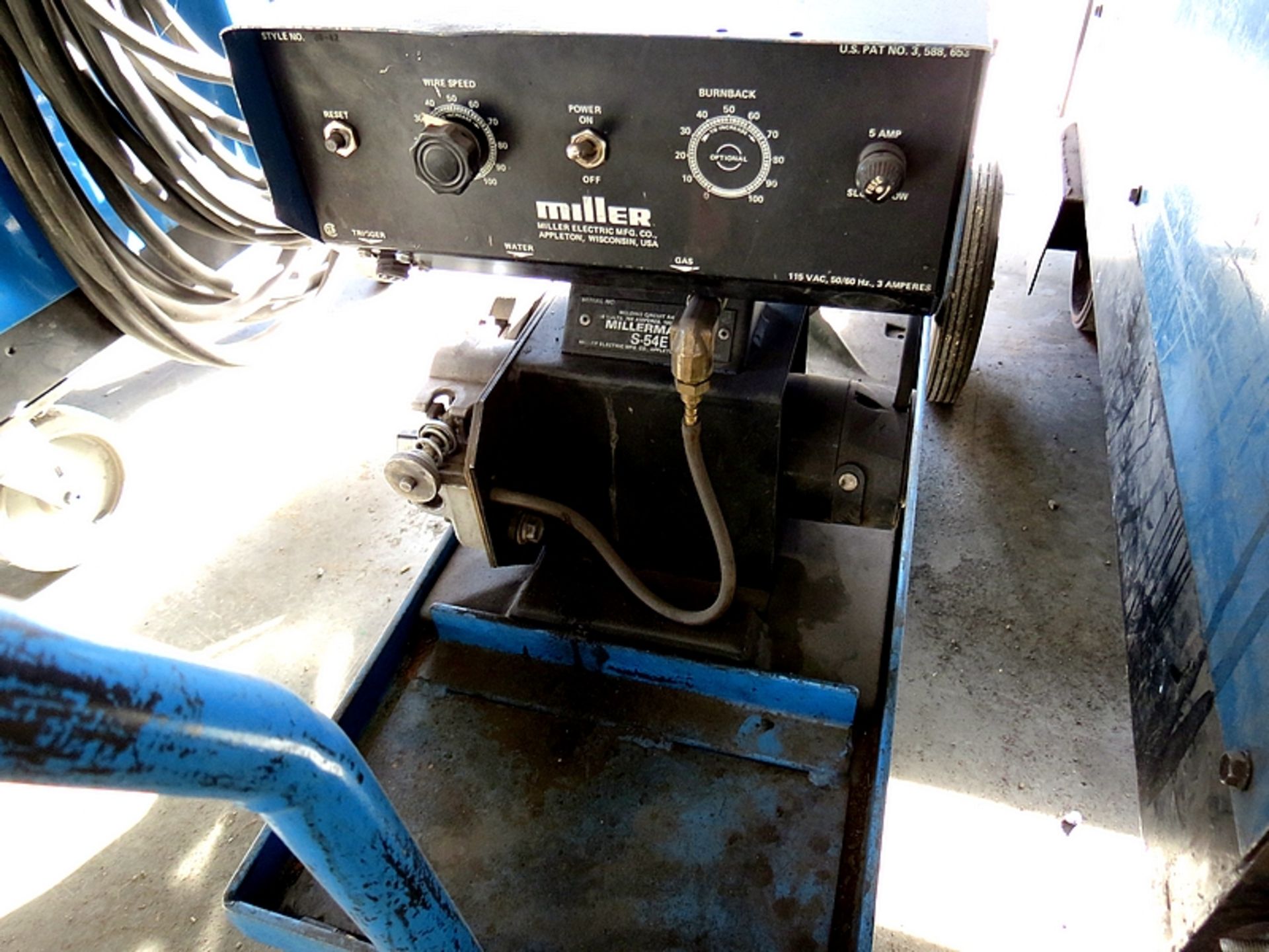 MILLER CONSTANT POTENTIAL DC WELDER WITH MILLERMATIC S-54E WIRE FEED - Image 4 of 4
