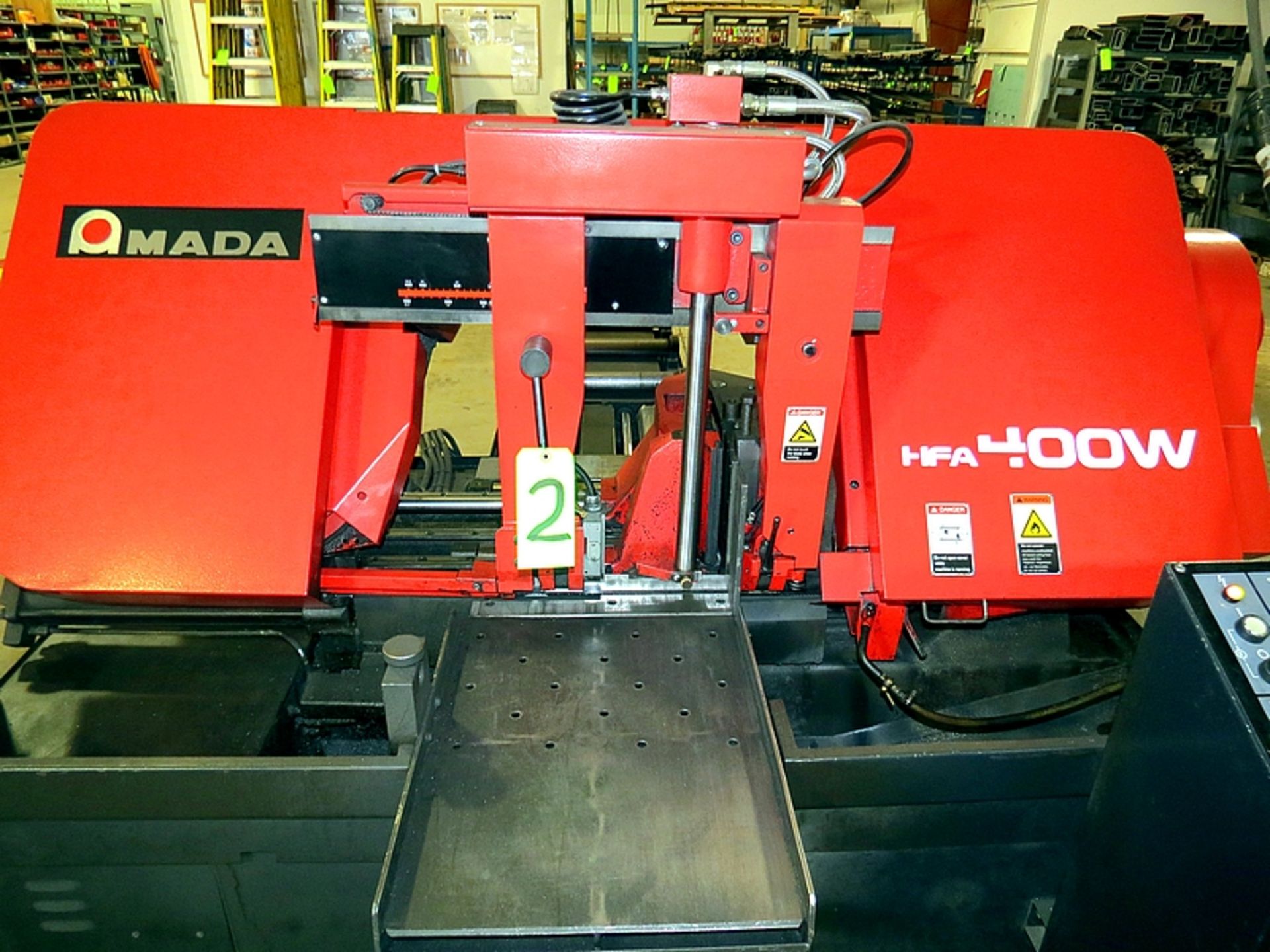 2013 AMADA HFA400W HORIZONTAL BAND SAW, FULLY AUTOMATIC W/CONTROLS, MDL: HFA400W, SN: 45752090, MFG. - Image 2 of 4