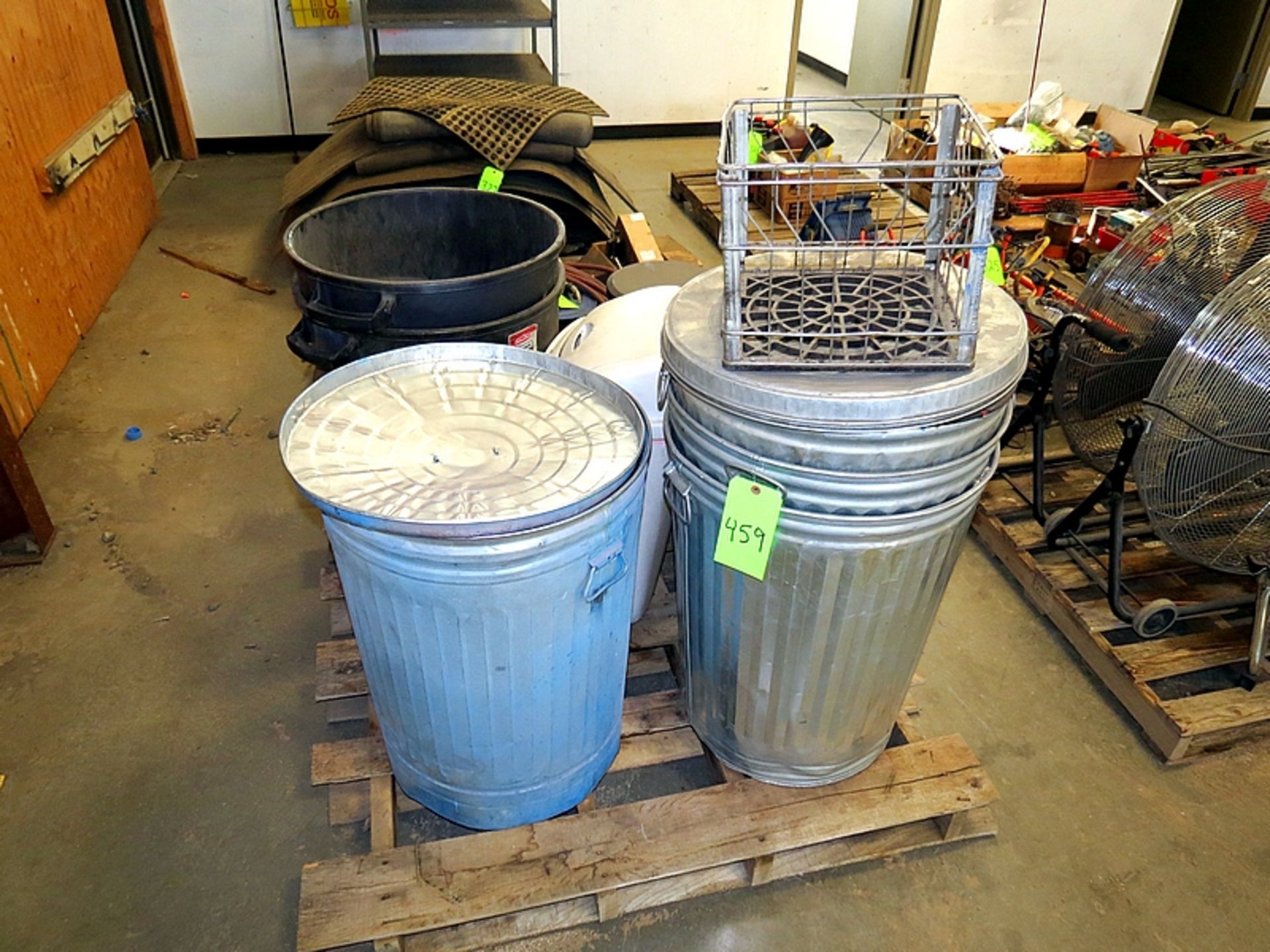 LOT ASSORTED TRASH CANS