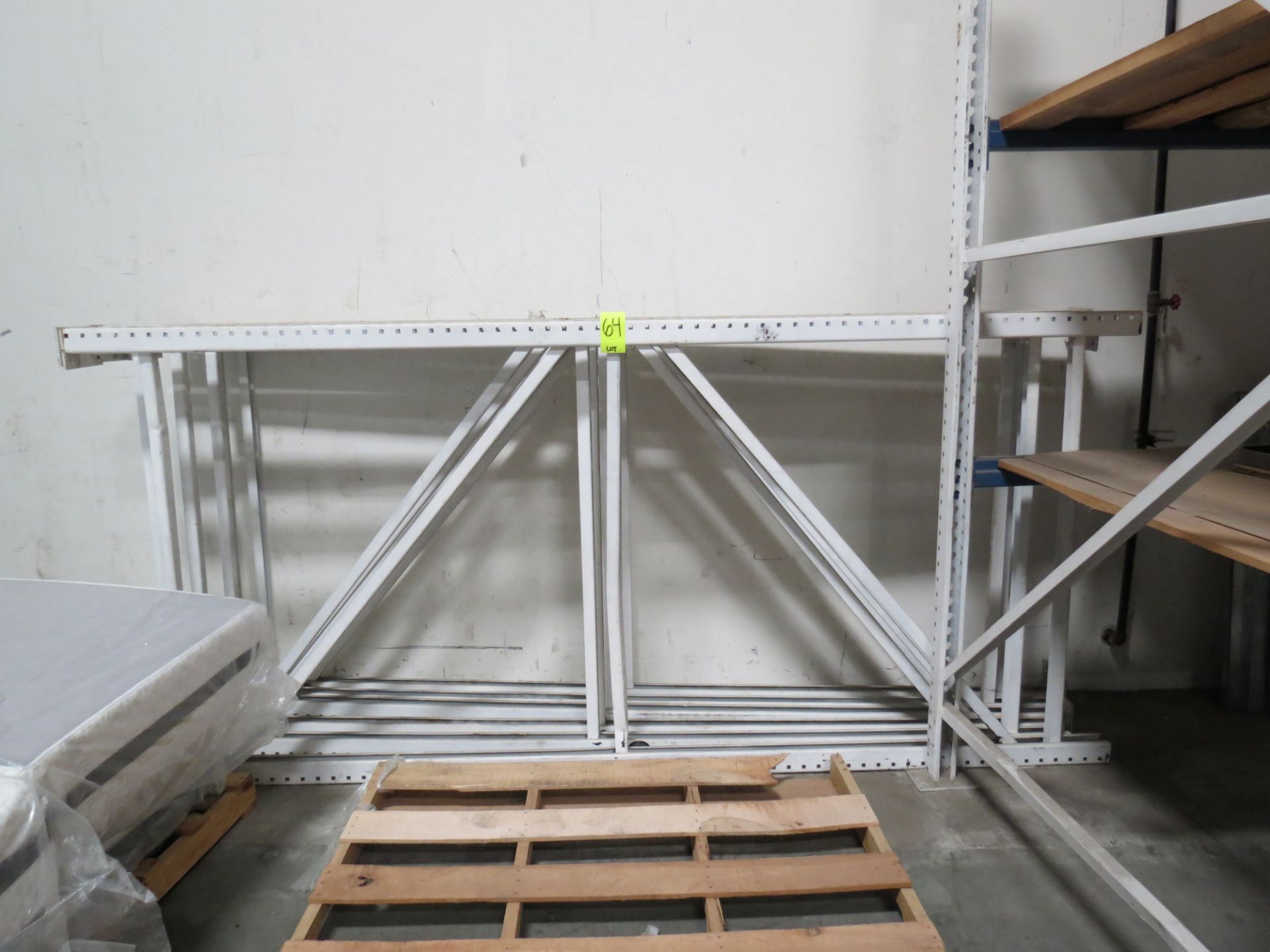 Lot Approximate 6-Sections of Blue / White Pallet Racking 8-Uprights, 6-Orange Beams & Approximate - Image 2 of 3