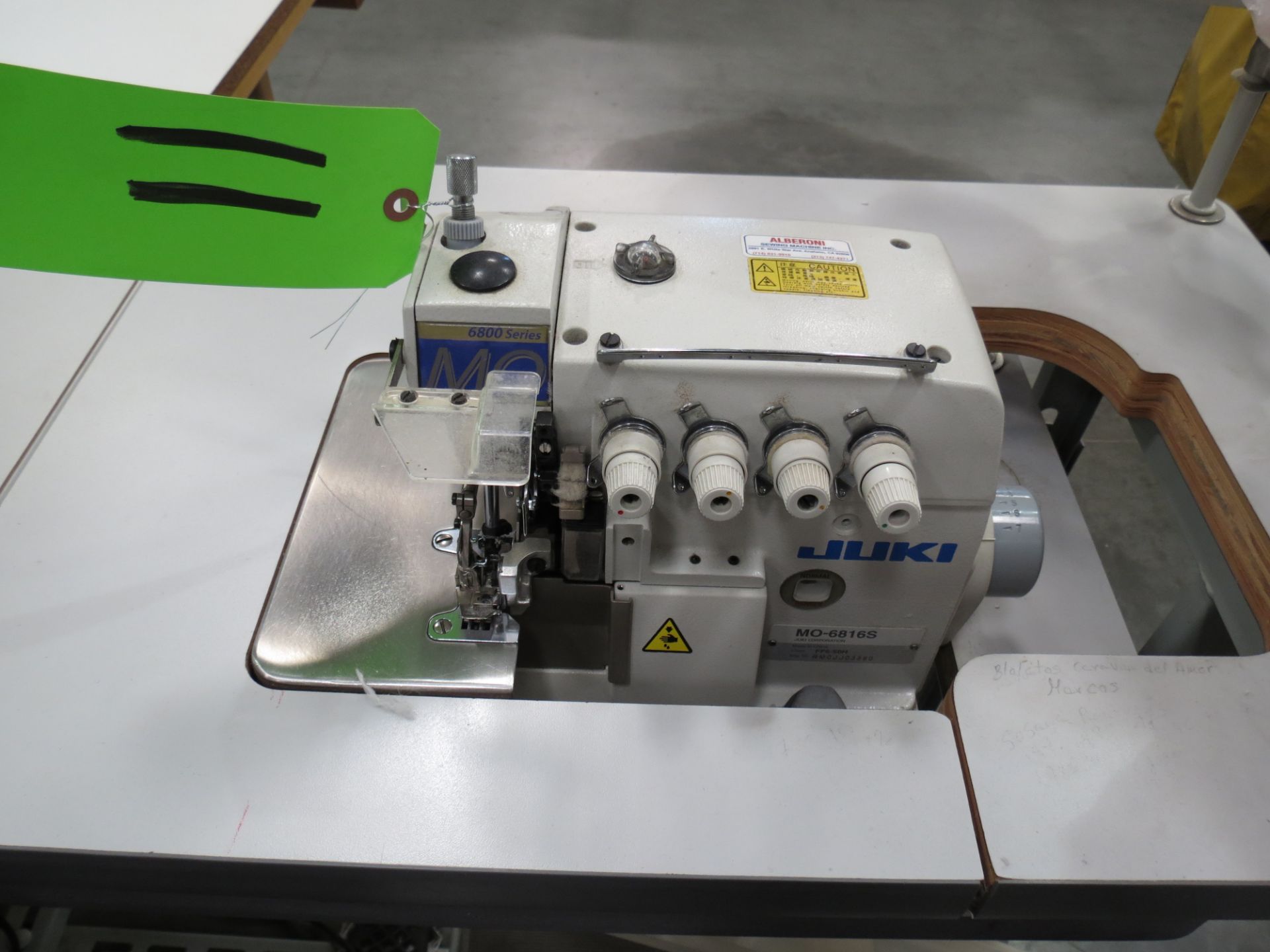 Juki MO-6816SOverlock Sewing Machine, 110V, SN:RM0JJ03880 with Table - Image 3 of 3