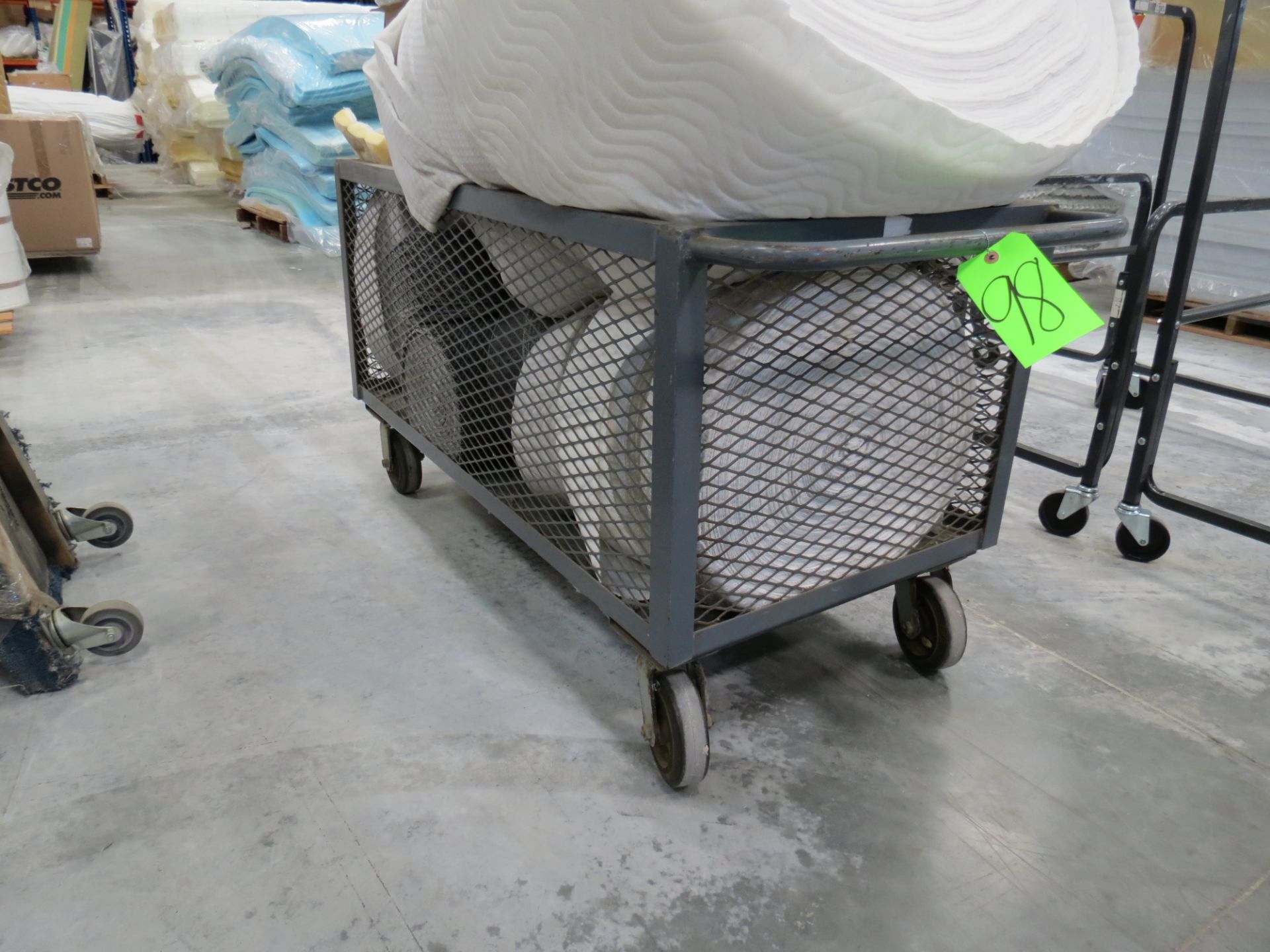 Grey Metal Basket Push Cart 2' x 4' (No Contents)