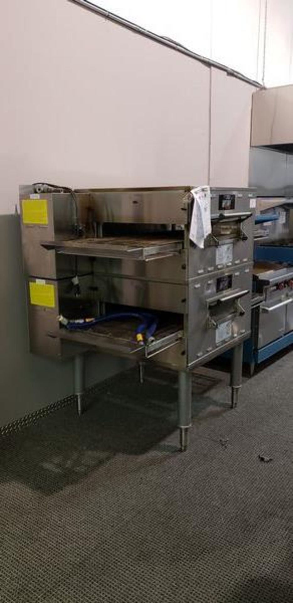 Double Stacked Middleby Marshall PS636-2-G Direct Gas Fired Conveyor Ovens - Used 1 Year