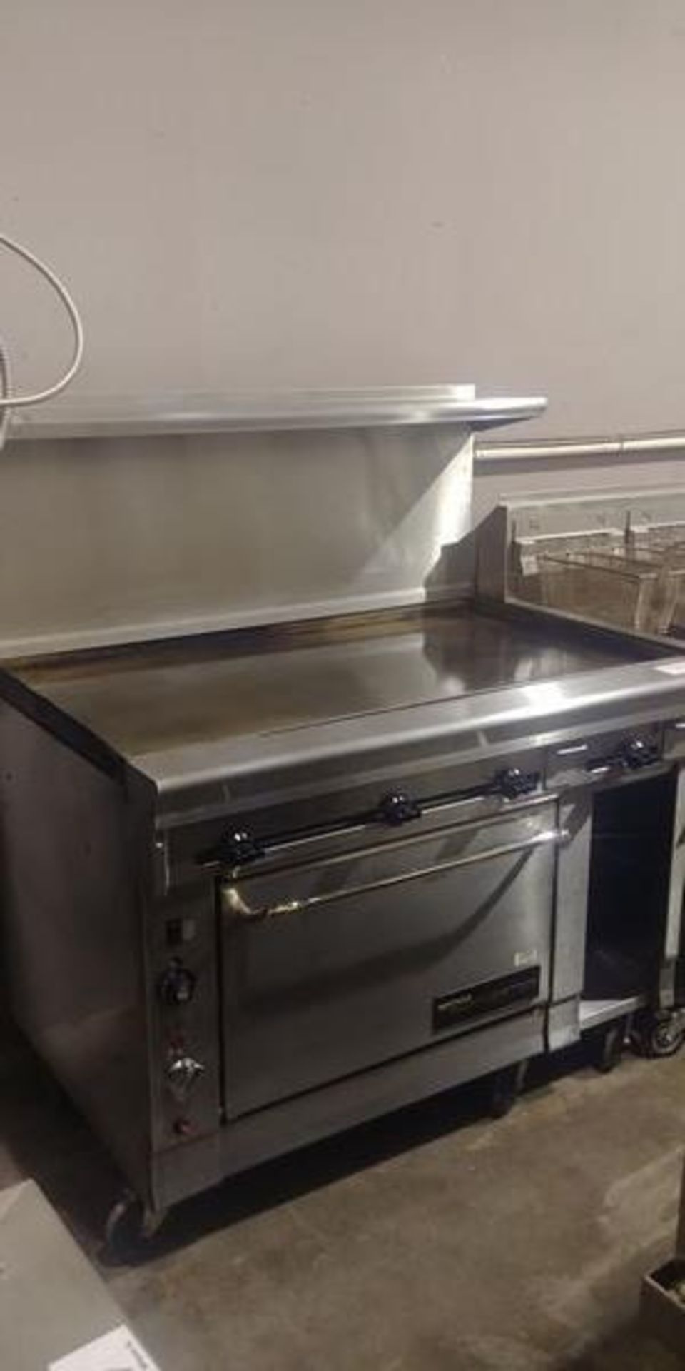 Montague 48" Gas Range with 1" Thick Griddle on Top, on Casters