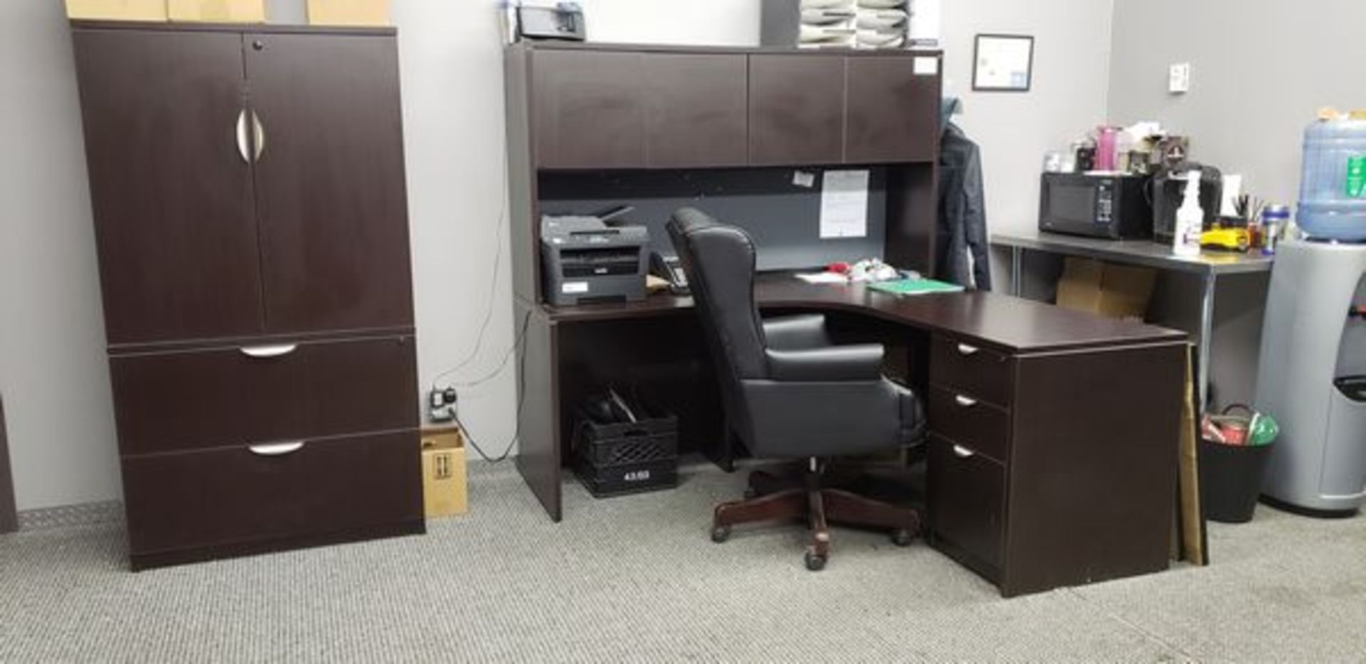 Mahogany Desk, Matching Credenza and Chair