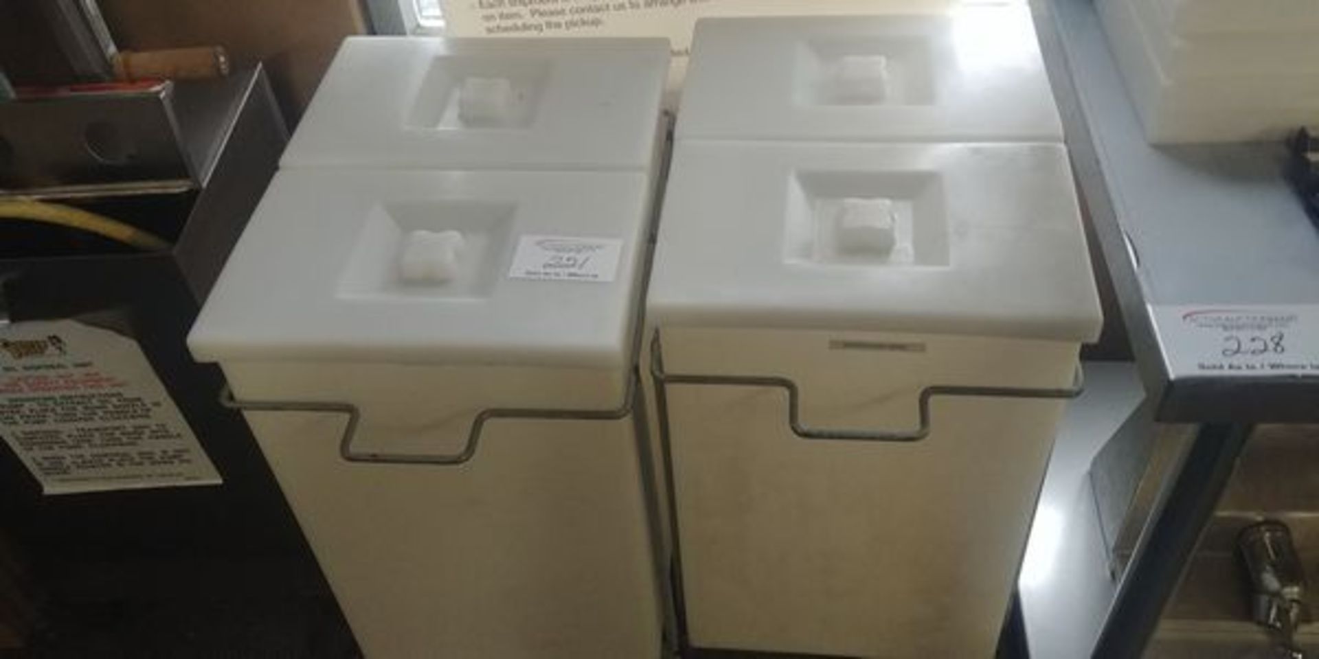 Pair of Double Bulk Bins on Casters