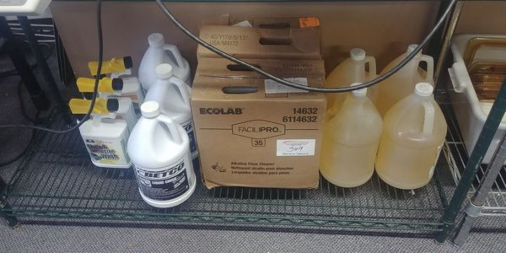 Shelf Lot of Dishwasher Chemicals