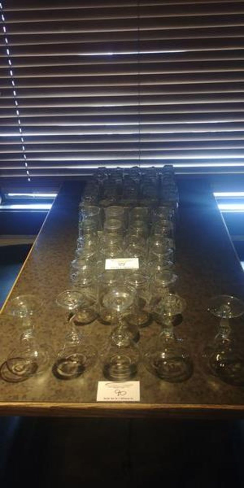 Table Lot of Bar Glassware