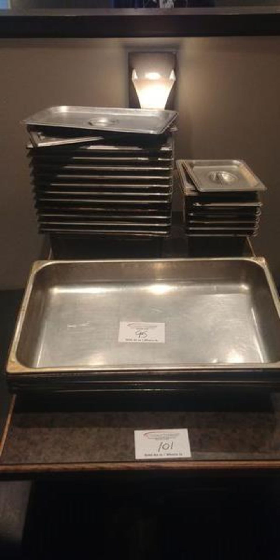 Table Lot of Stainless Steel Inserts