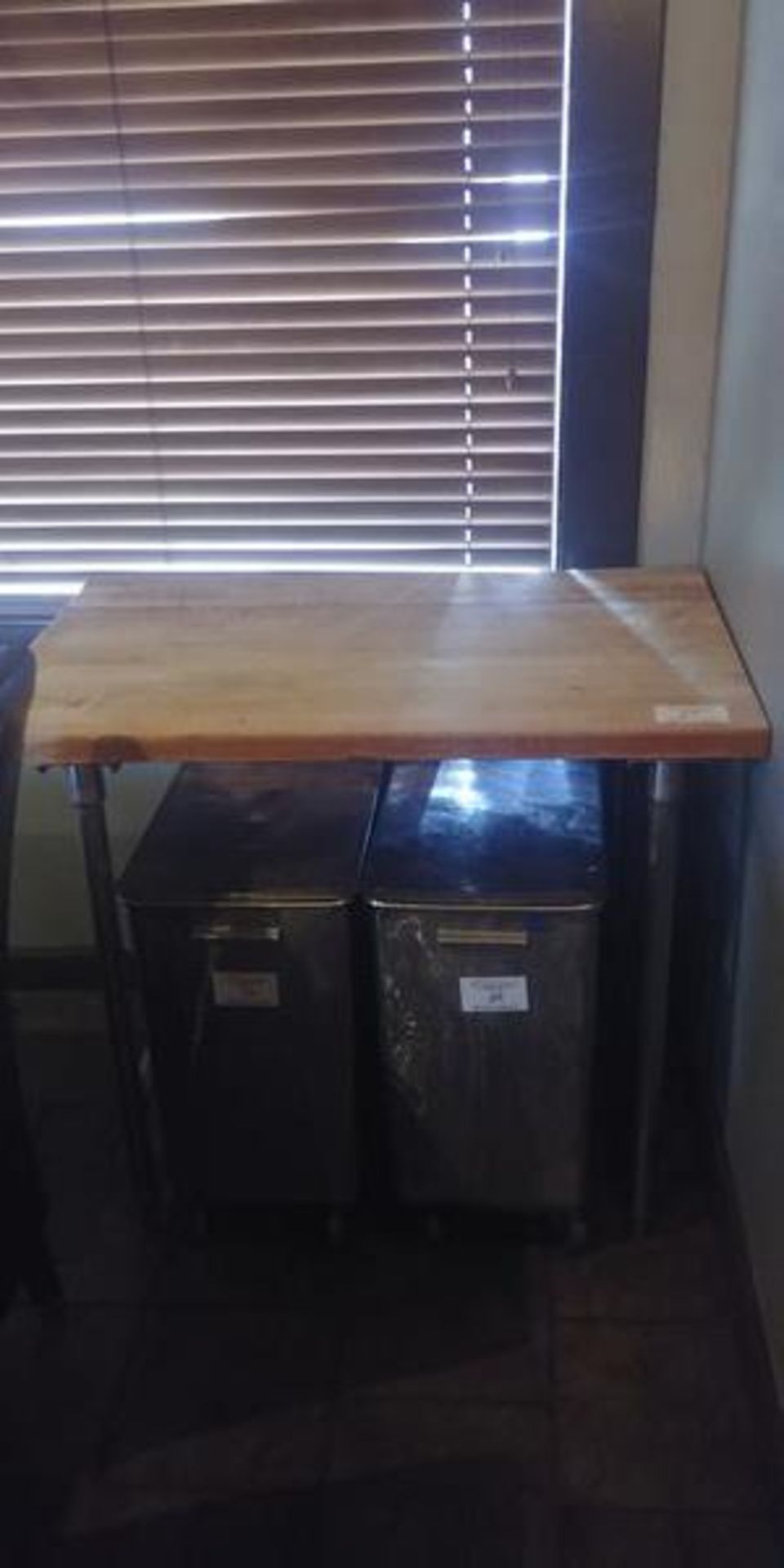 Approx. 29 x 44 in Butcher Block Top Cutting Table