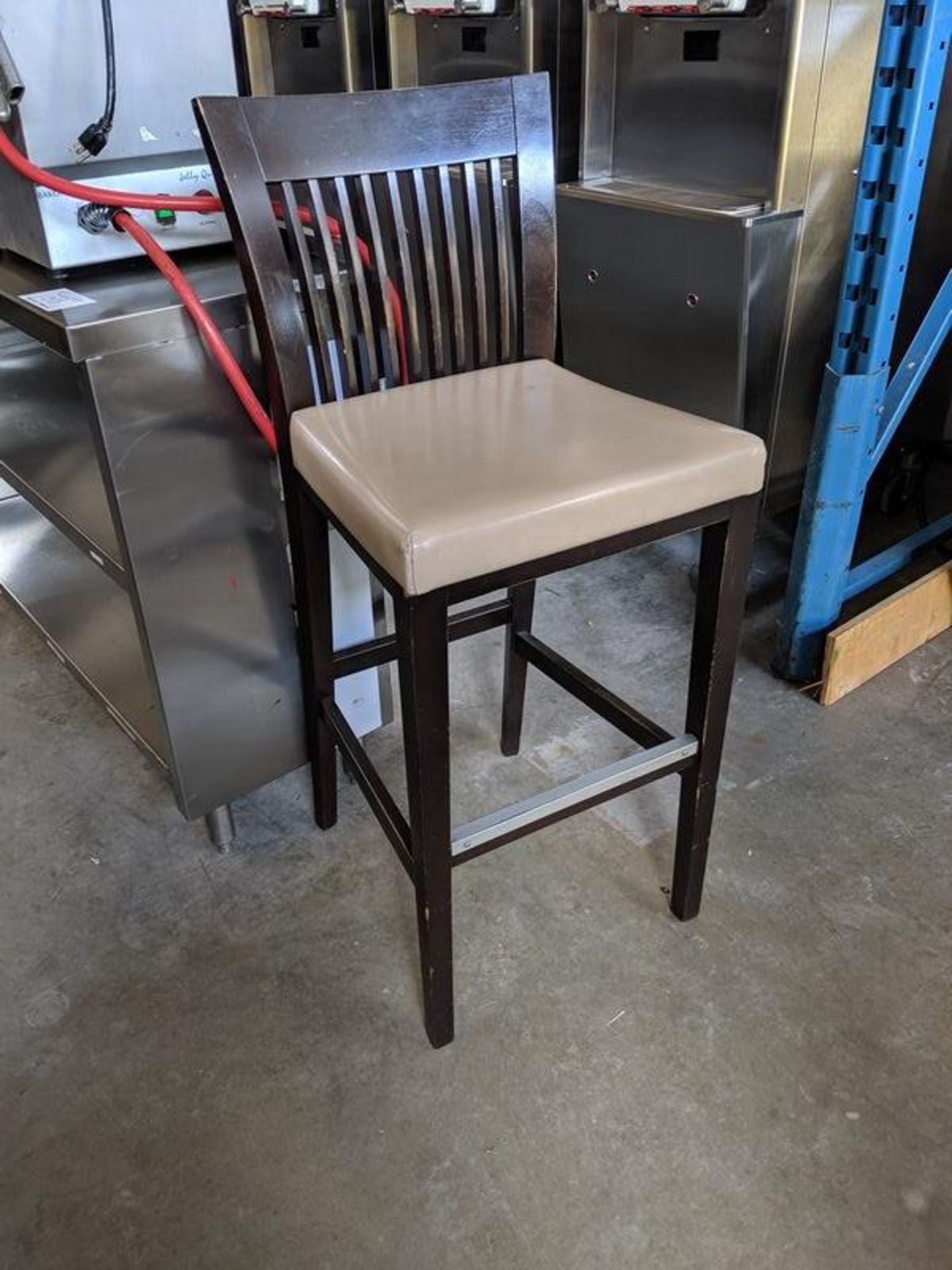 8 Slat Back Padded Bar Stools - Price Each x 8