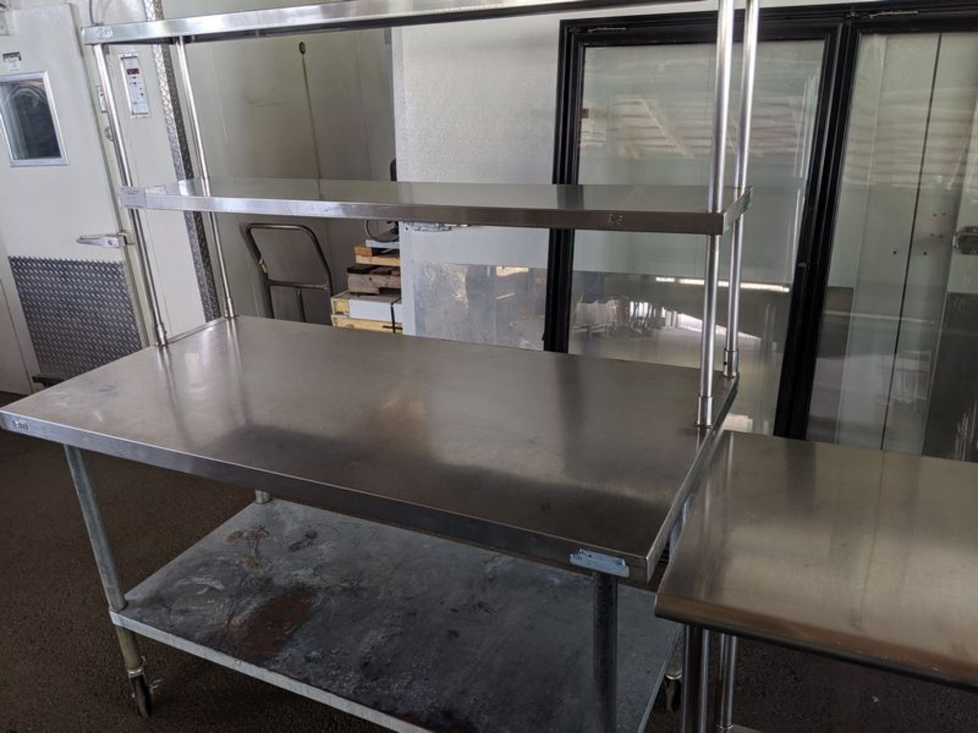 30 x 60" Stainless Steel Work Table on Casters with Overshelf