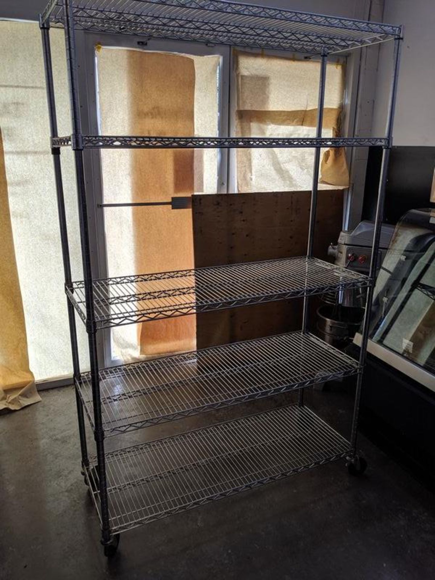 48" x 18" 5 Tier Chrome Metro Rack on Casters