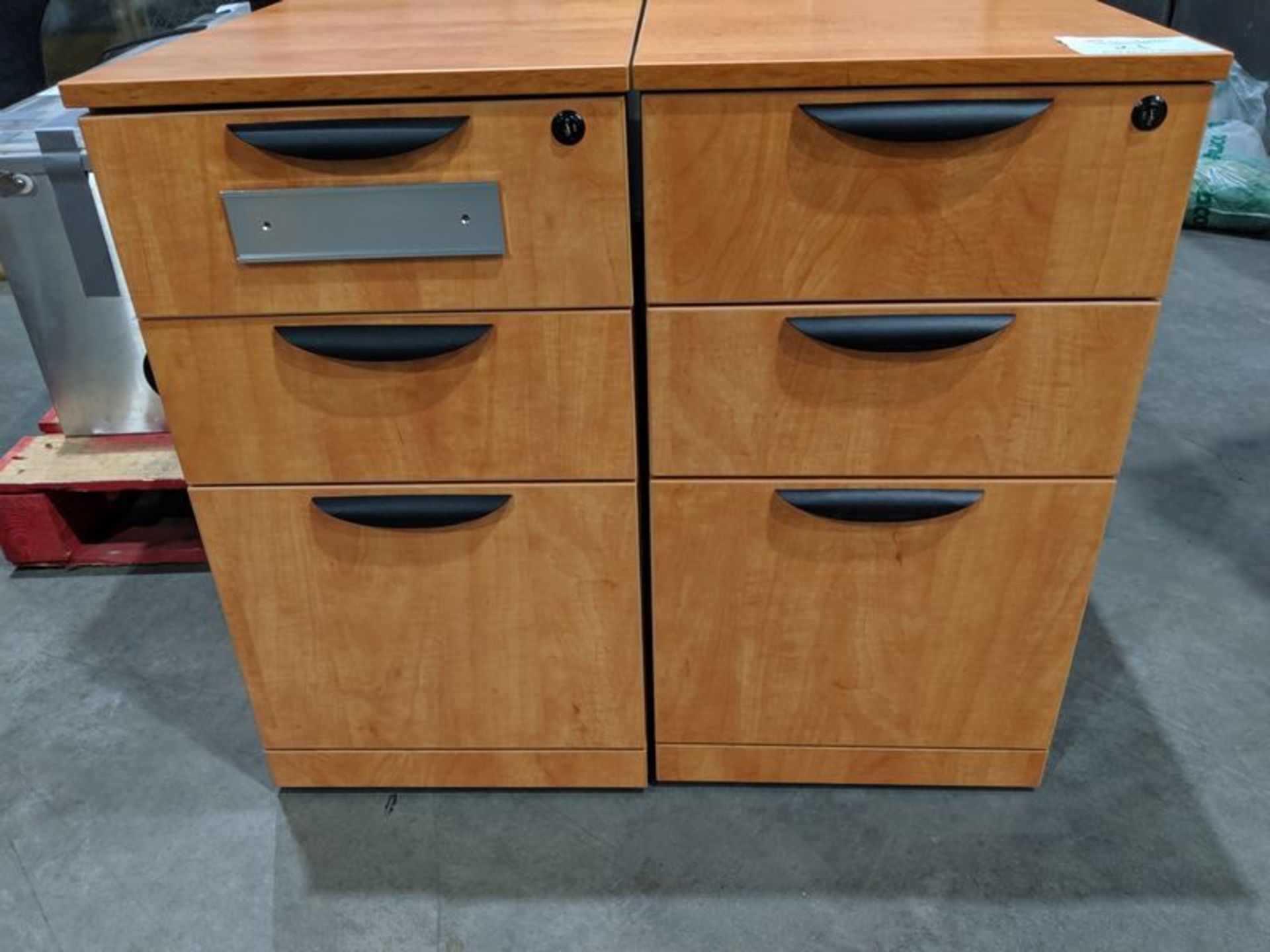 4 Wood Filing Cabinets on Casters