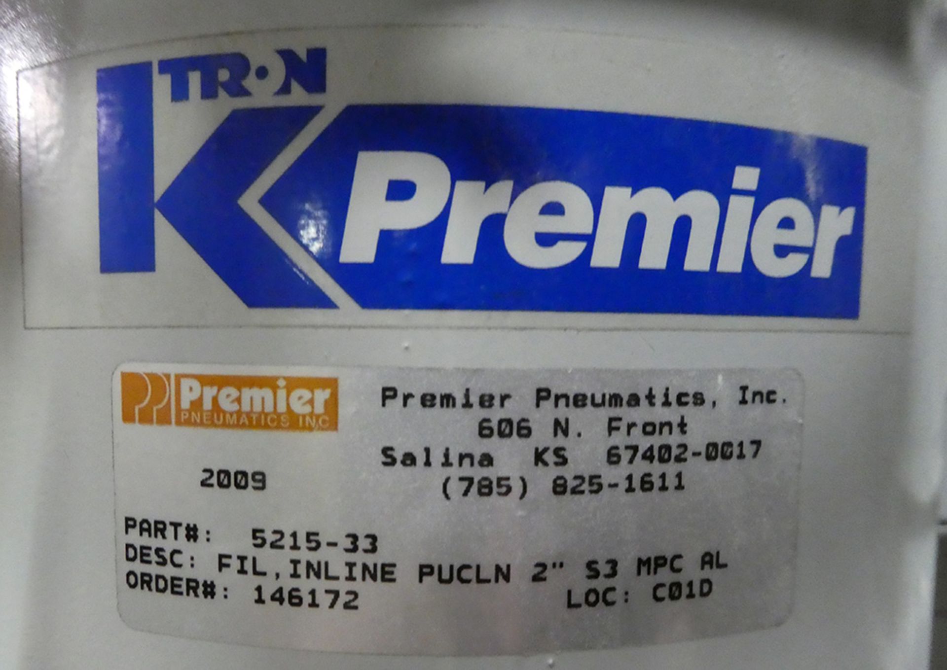 2009 K-Tron/Premier Pneumatics P/N 5215-33 Dust Collection Hopper - Image 2 of 2