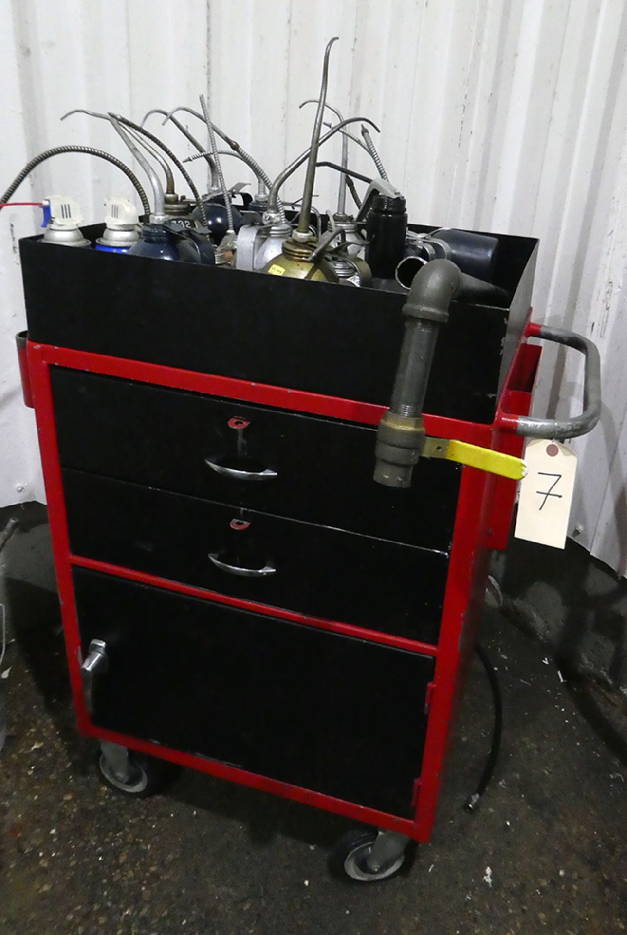 Metal Storage Cart With Contents