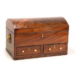 A Victorian mahogany dome topped sewing box,
