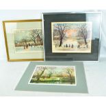 HELEN BRADLEY; three signed limited edition prints depicting waterside scenes,