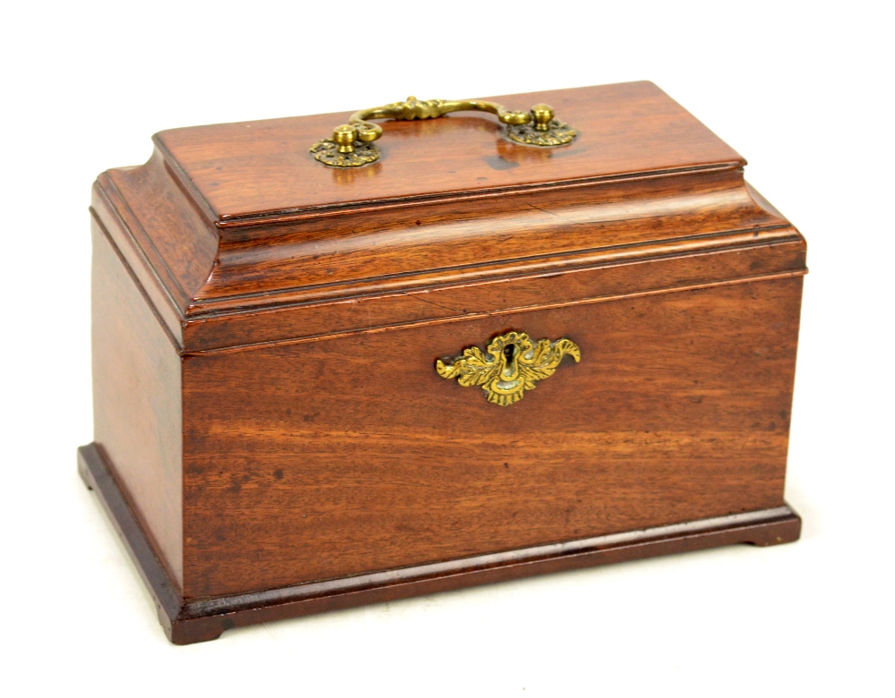 A George III mahogany tea caddy,