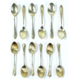 WAKELY & WHEELER; a set of six Victorian hallmarked silver coffee spoons with fluted bowls,
