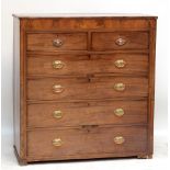A large 19th century mahogany chest of two short and four long drawers, width 131cm.