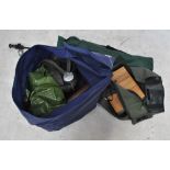 A group of fishing equipment to include pair of Hunter rubber boots (size UK 13), flies,