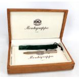 A cased 925 silver Montegrappa ballpoint pen, inscribed 'HJC'.