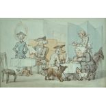 THOMAS ROWLANDSON (1756-1827); watercolour, 'Johnson & Boswell', indistinctly signed lower right,