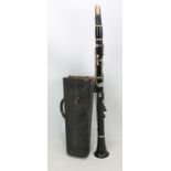 A Boosey & Co of London clarinet, in leather case (af).