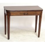 A Georgian mahogany tea table with moulded detail, width 92cm.