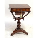 An early Victorian mahogany sewing table,