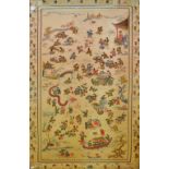 A 20th century Chinese embroidered silk rectangular panel with 'Hundred Boys' decoration, 161.