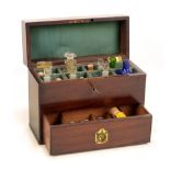 An early 19th century mahogany travelling medicine/apothecary cabinet,