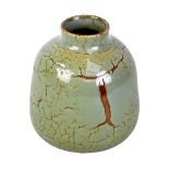 CARL HARRY STALHANE; a Rorstrand olive green glazed vase, impressed marks to base, height 18.