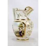 A Coalport hand painted gilt heightened jug,
