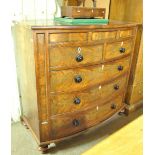A large Victorian mahogany bowfronted chest of drawers,