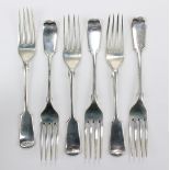 WILLIAM HUTTON & SONS LTD; a set of six Victorian hallmarked silver Fiddle pattern dessert forks,