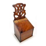 A late George III mahogany and oak salt box,