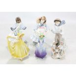 Three Coalport limited edition figures; 'The Boy', 1412/9500, 'Visiting Day', 5552/9500,